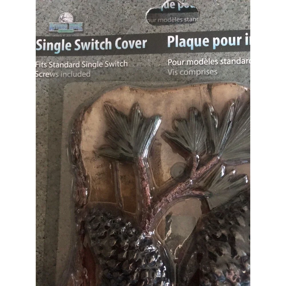 Pincone Single Toggle Light Switch Wall Plate Cover Rustic Lodge Camp Cabin